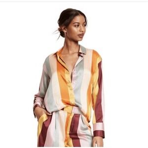 Fe Noel X Target Vertical Striped Button Down Shirt NWT XXS